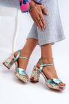 Women's Sandals with Flower Pattern D&A CR980 Blue