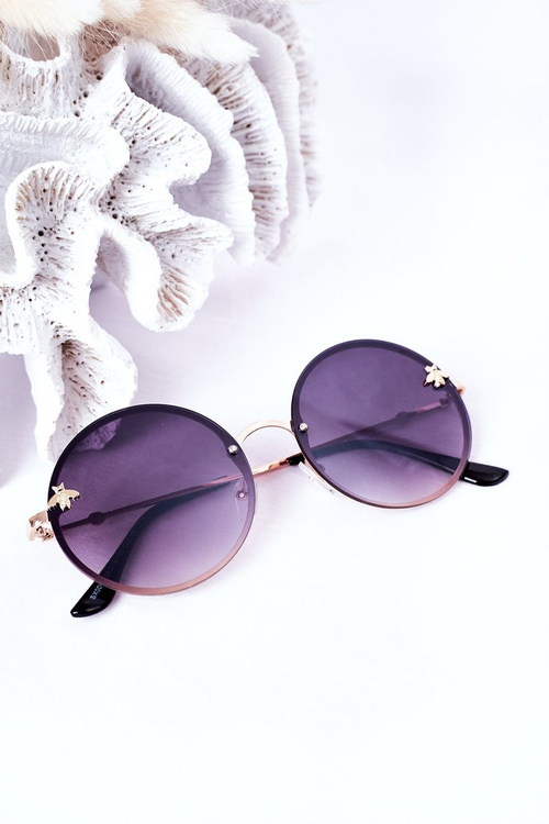 Gold Sunglasses With A Fly Dark Brown Ombre