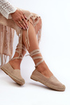 Tied Suede Espadrilles Beige Ismanne