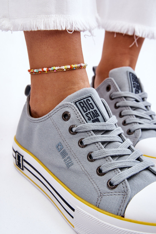 Women's Fabric Sneakers On The Big Star Platform LL274183 Light blue