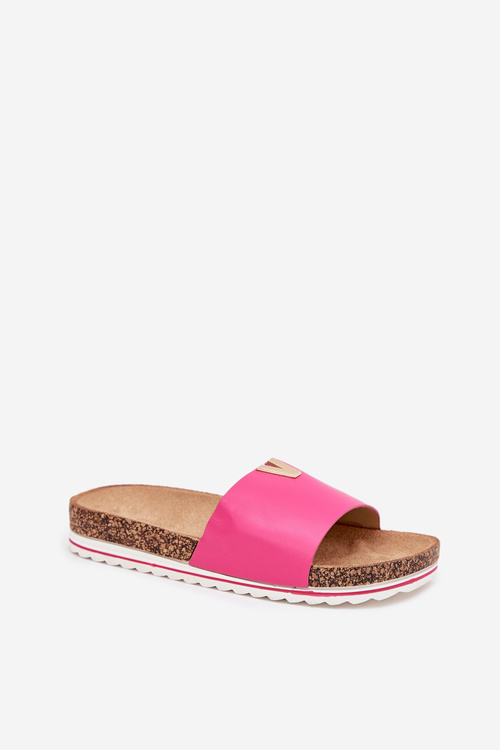 Ladies sandals on cork platform with decorative detail fuchsia Vessira