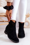 Suede Women's Boots Hidden Wedge Black Solene