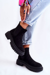 Suede Slip On Worker Boots Black Lorea 