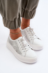 White Women's Leather Platform Sneakers S.Barski LR505