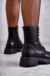 Leather Boots With Studs Black Palmira