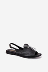 Leather Flat Sandals Zazoo 2898 Black