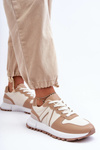 Women's Leather Sport Shoes Beige Kabama