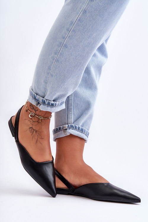 Women's Leather Slip-On Ballet Flats Black Germes