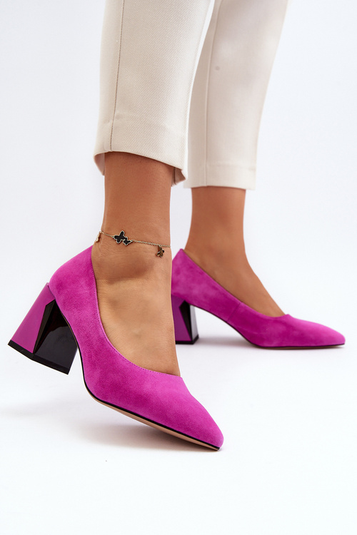 Suede Court Shoes with Stiletto Heel Fuchsia Alessyndra