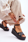 Women's Comfortable Wedge Sandals Černá Laurie
