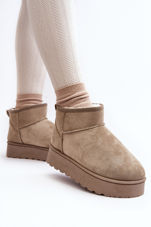 Women's Snow Boots On Platform Lined With Faux Fur Green Xamella