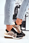 Gold Nicole 2465 Women's Leather Stiletto Sneakers