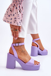 Fashionable Sandals On Massive Heel Violet Karmine