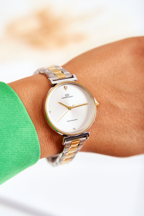 Zegarek Damski Wodoodporny Stalowy Złoto-Srebrny Giorgio & Dario