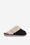 Women's slippers with fur Black Carisse