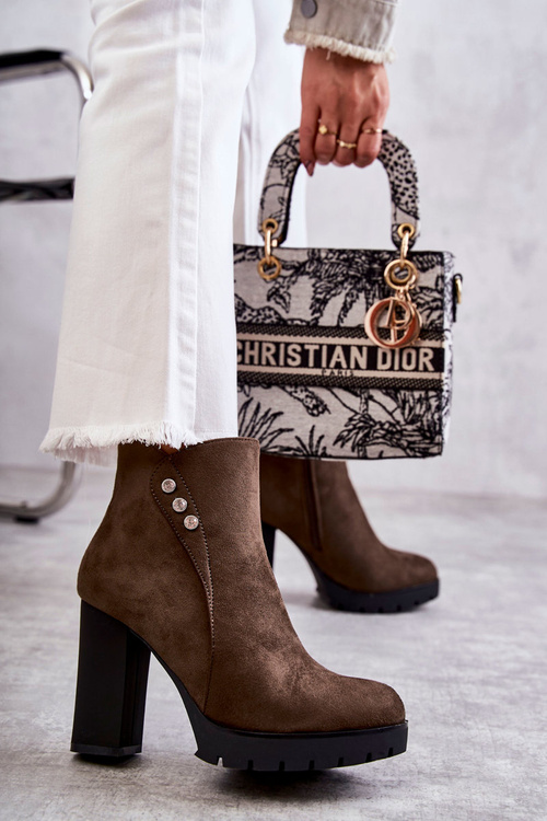 Suede Boots On High Heel Green Lagerlla