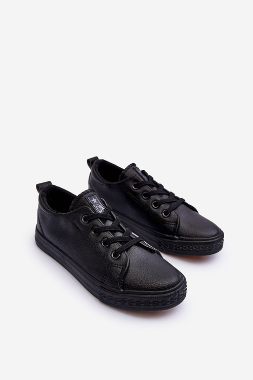 Kids' Leather Trainers Black Poliana