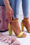 Women's Stiletto Sandals Suede Yellow Anastasie