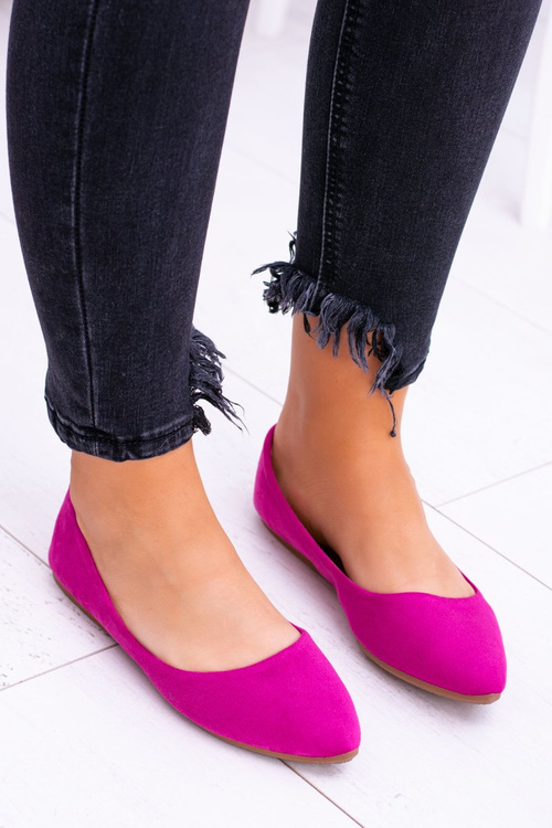 Women's Fuchsia Suede Ballerinas Dermeno