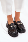 Women Moccasins With Golden Detail Eco Leather Black Gemitha