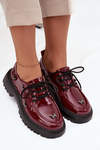 Patent Leather Leather Women's Loafers with Buckles Artiker 57C0336 Burgundy