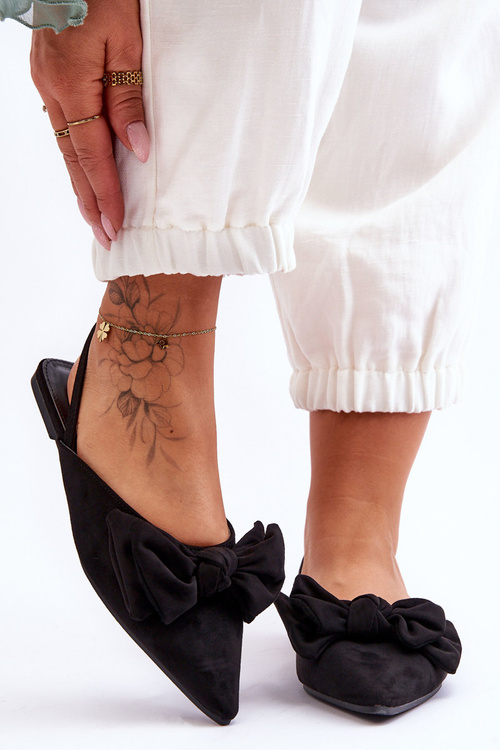 Women's Slip-On Ballerinas With Bow Black Nadine