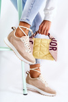 Women's Suede Sports Shoes Beige Nayla