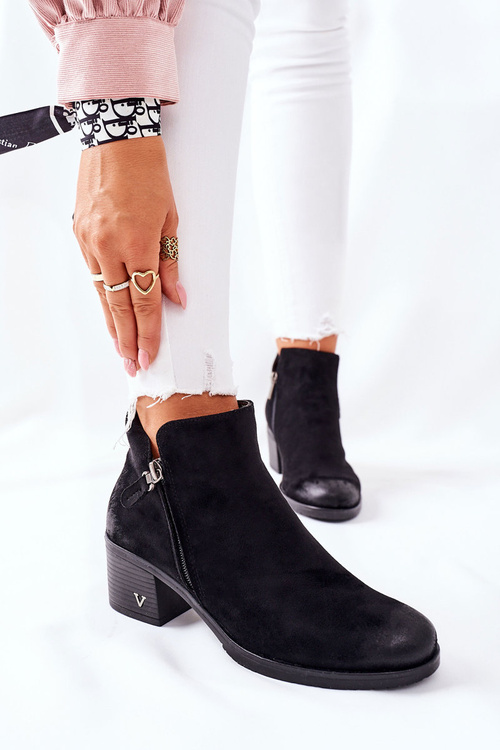 Women's Flat Boots Suede Black Bellarena