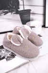 Women's Slippers With Fur Rabbit Grey Goody