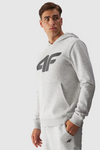 Men's Sweatshirt Pullover With Hood Light Gray 4FWMM00TSWSM1464-27M