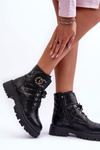 Women's Ankle Boots with Decoration Black Toye