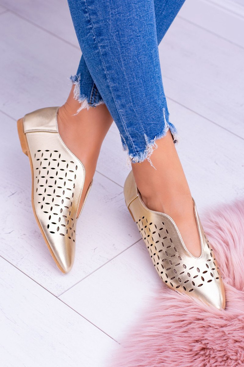 Lu Boo Gold Women's Slip-on Half Shoes Synthia