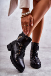 Insulated Leather Snake Boots Black Colira