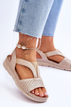 Women's Leather Slip-on Sandals Beige Lora