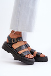 Women's sandals on a chunky sole black Nicarda
