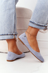 Zamszowe Baleriny Sergio Leone BL622 Niebieskie