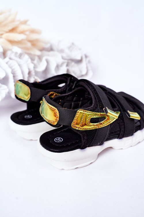Children's Sport Velcro Sandals Black Flyn