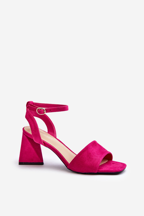 Ladies High Heel Sandals Made Of Eco Suede Fuchsia Vinceza 17328