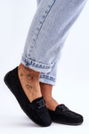 Women's Stylish Suede Loafers Black Rabell