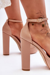 Leather Sandals On A High Bar And Platform Nude Sky Dream