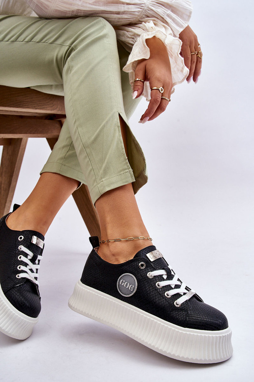 Sneakersy Buty Sportowe Damskie Czarne GOE JJ2N4127