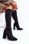 Women's Black Over-the-Knee Boots with Chunky Heel Fatuma