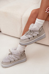 Low Snow Boots On Platform With Fur D.Franklin DFSH370011 Light Gray