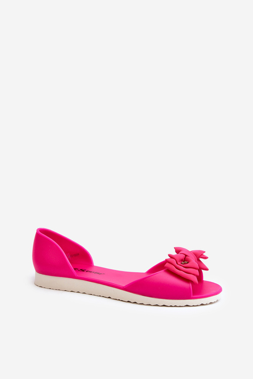 Women's Rubber Ballerina Flats with Bow Fuchsia Georia