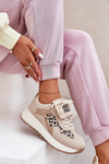Sports Shoes Sneakers Womens Platform Leopard Beige Pumbes