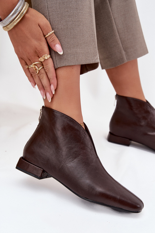 Women's ankle boots with delicate heel chocolate Elvienne