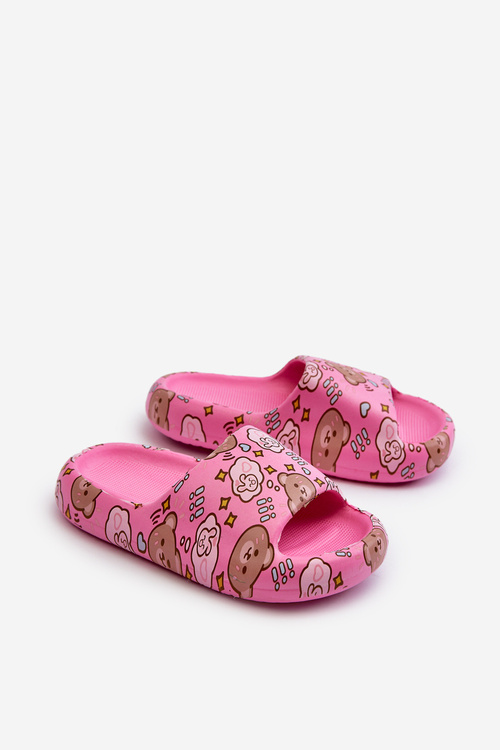 Children's Lightweight Slippers with Bears Fuchsia Evitrapa