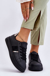 Sportowe Buty Damskie Platforma Czarne Soris
