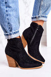 Women's Insulated Cowboy Boots On A Heel Black Margaret
