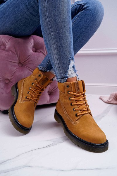 Women's Booties Trappers Big Star Camel EE274013